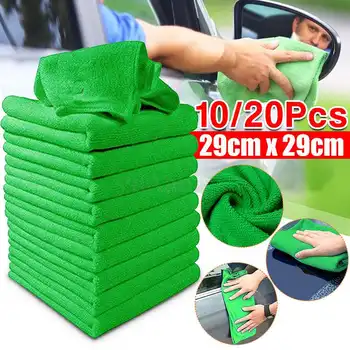 

10Pcs Car Wash Fiber Towel Car Cleaning Drying Cloth Hemming Car Care Cloth Detail Car Wash Towel Car Polishing Clothes 29x29cm