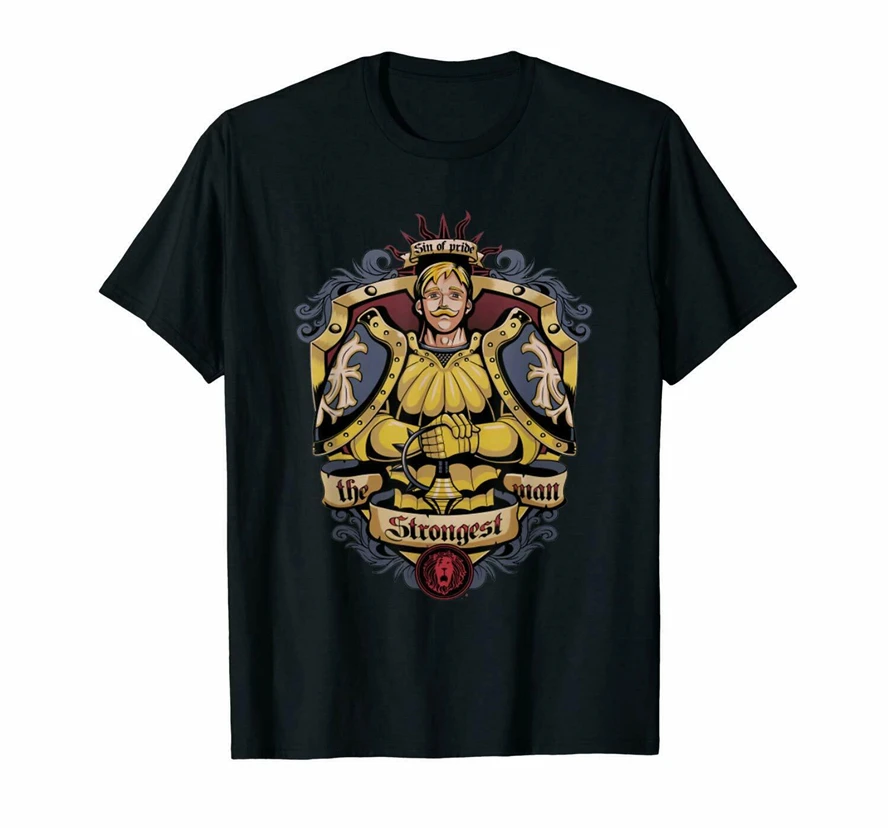 

The Strongest Man Seven Deadly Escanor The Sins And The Demons Black T-Shirt Classic Custom Design Tee Shirt
