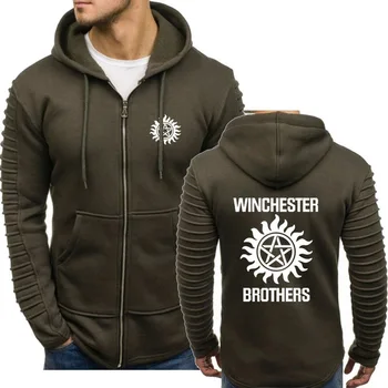 

Hoodies mens for winchester brothers Print Casual Fashion Sports Solid Spring Autumn Long-sleeved Cardigan Men Hoodie sweatshir
