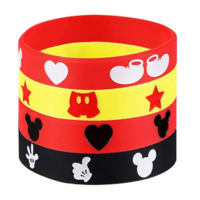 Mickey Mouse Party Baby Disposable Tableware Cup Cake Topper Ballon Boy and Girl Birthday Party Kids Party Supplie Color Decor 8pcs bracelet
