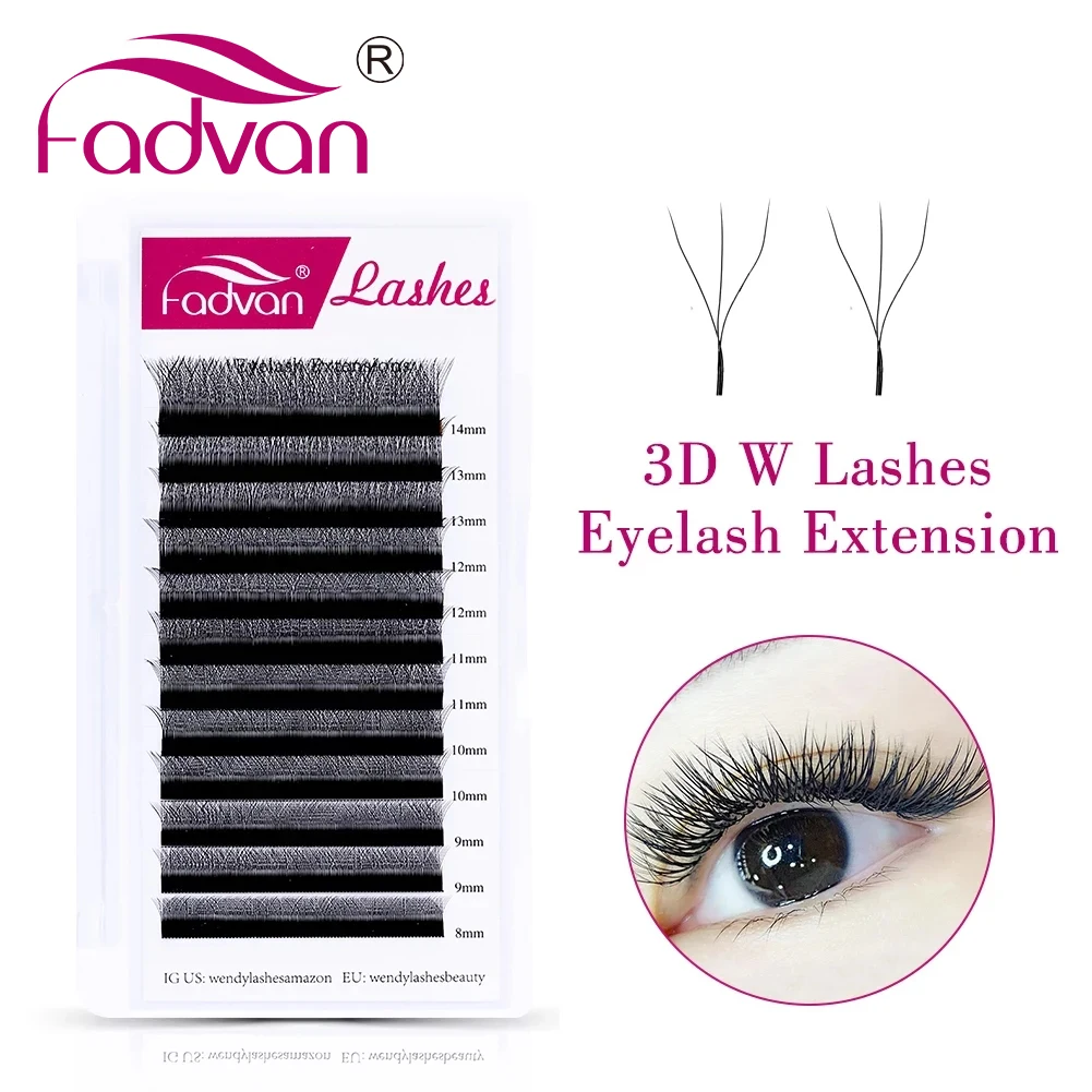 Fadvan W Lashes 3D Premade Volume Fans Eyelash Extension Supplies Natural Faux Mink Eyelashes | Красота и здоровье