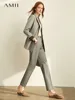 Женские офисные брюки Amii, однотонные свободные брюки с высокой талией, облегающие прямые брюки, весна-осень 11960733 ► Фото 2/5