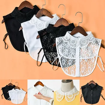 

New Exquisite Fake Collar Korean Fashion Detachable Vintage Flower Detachable Lace Half Shirt Women Girls Lapel Shirt Blouse