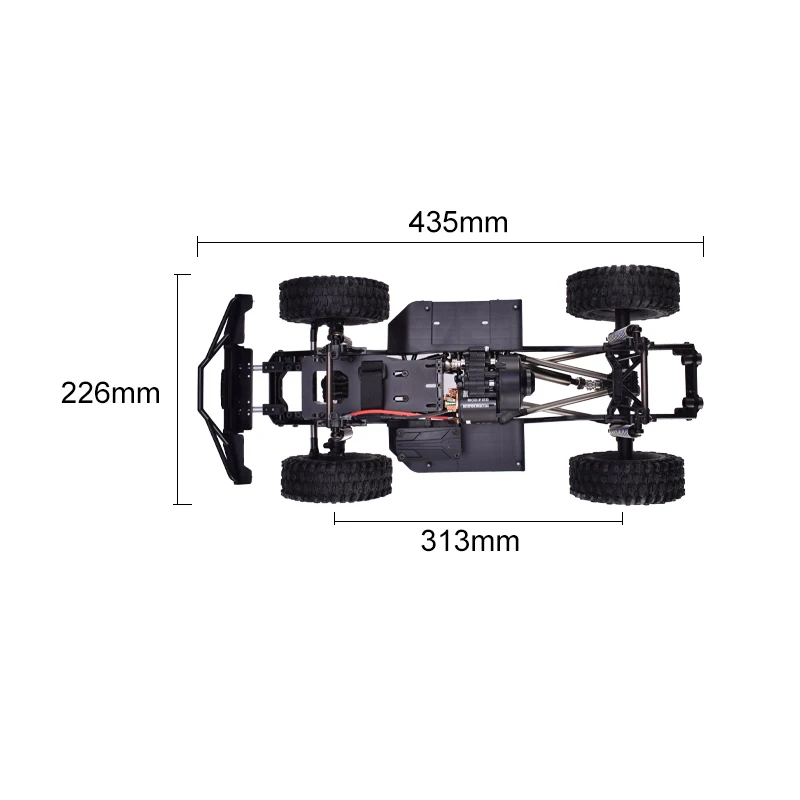 12,3 дюймов Рама шасси колесная база смонтированная DIY игрушки для 1/10 SCX10II 90046 90047 пульт дистанционного управления гусеничный автомобильный запчасти базовый набор
