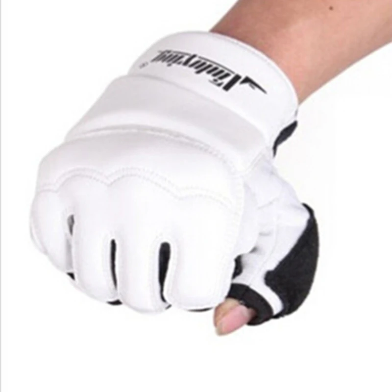 Half Finger Boxing Gloves PU Leather MMA Fighting Kick Boxing Gloves Karate Kids 