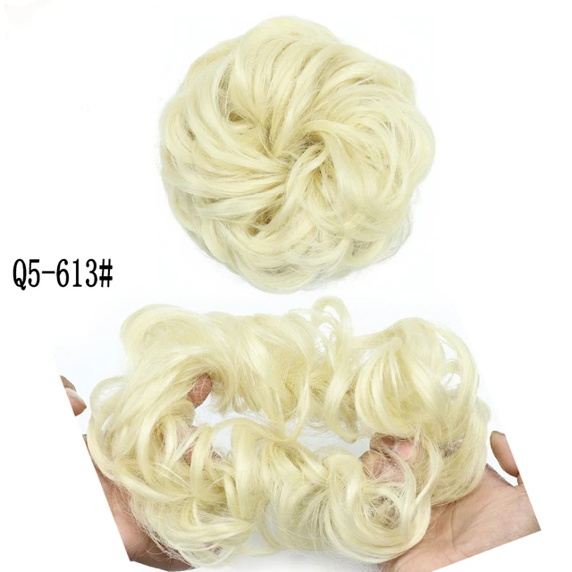 MERISIHAIRHair Extensions Wavy Curly Messy Hair Bun Extensions Donut Hair Chignons Hair Piece Wig Hairpiece headwear rings ring 613