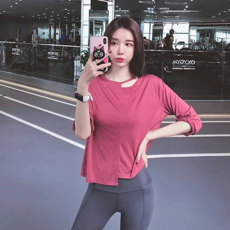 

New Yoga Tops Women Sportswear Mesh Long Sleeve Yoga Shirt Running Gym Sport Tops Fitness Workout Clothing Women Sportswear S-L