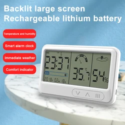 Grand écran tactile LCD numérique multifonction, horloge météo, moniteur d'humidité, température intérieure 