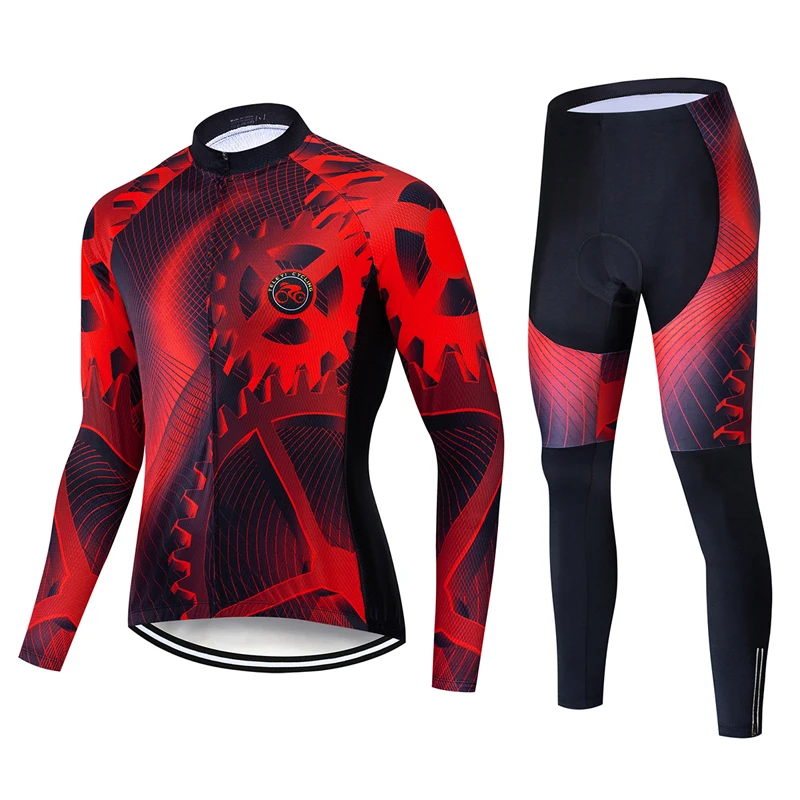 Men Winter Cycling Clothes Set Mountain Bike Racing Clothes Suit Bicycle Jersey Set Mtb Uniform Dress Outfit Jacket Wear - Цвет: Sets 01
