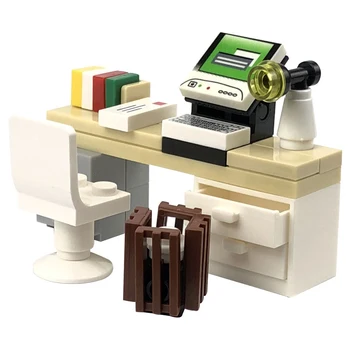 

Office Desk Blocks Creator Bricks TV Computer DIY Set Building Blocks Toys for Children Creative Parts