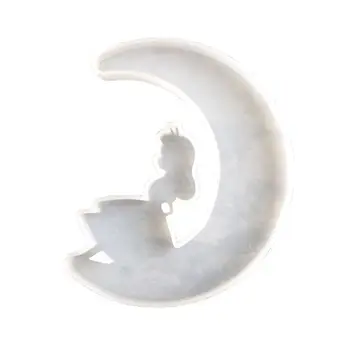 

Crystal Epoxy Resin Mold Moon Pendants Casting Silicone Mould Handmade DIY Crafts Making Tool