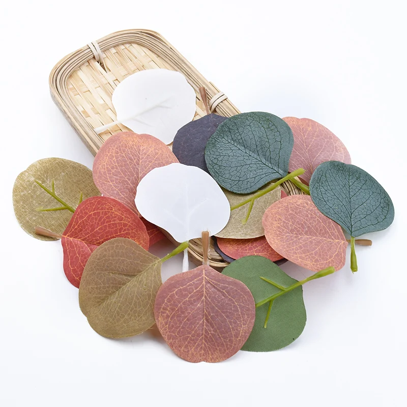 10pcs Eucalyptus leaves Flower silk leaf home decor accessories scrapbooking wedding decorative flowers wreaths diy gifts box