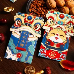 Enveloppe de nouvel an rouge créative, enveloppe de nouvel an chinois rouge tigre 2022, joli cadeau de nouvel an pour enfants 