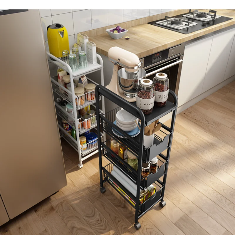 Kitchen Crack Pulls Pull Type Shelving To Fall To The Ground Multi-layer  Mobile Super Small Receive Rack Kitchen Storage - AliExpress
