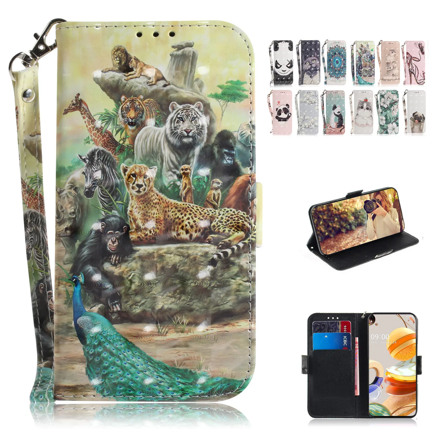 3D Мультфильм кожаный флип чехол для LG W10 G8 V40 ThinQ K40S K41S K50 K51S K61 Stylo 4 5 Q8 2018 Q60 крышка|Бамперы| |