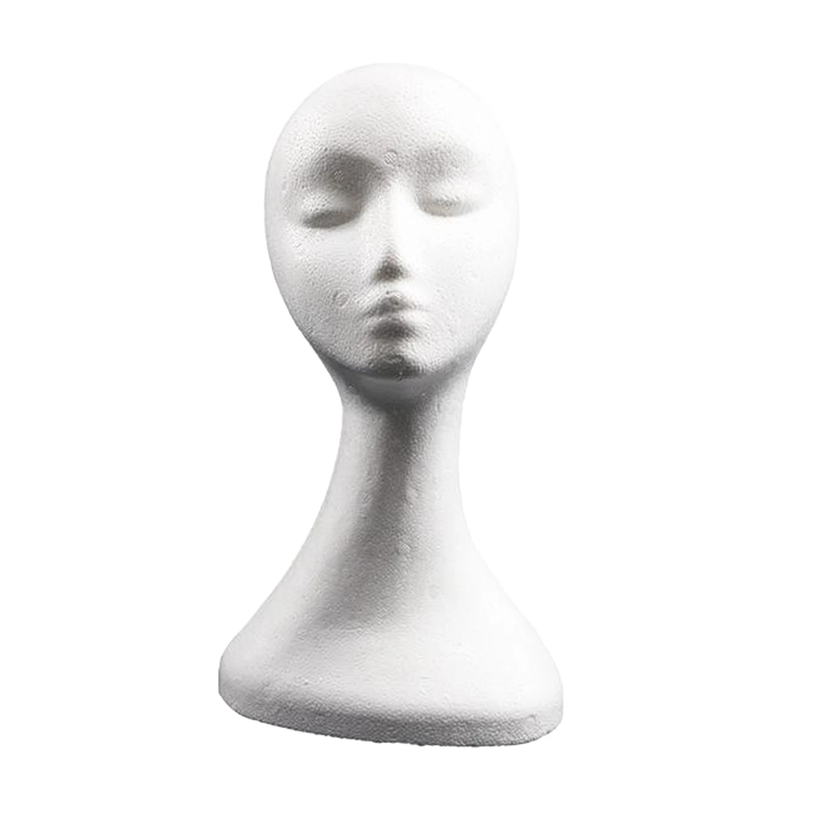 19.5'' Inch Styrofoam Female Wig Head Mannequins Manikin Style Model & Display Women's Wigs Hats & Hairpieces Stand
