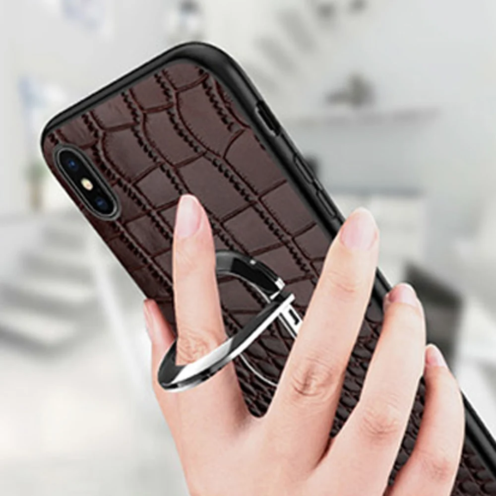 KISSCASE благородная кожа чехол для телефона для iPhone XR 7 8, 6, 6 S, Plus, с узором под змеиную кожу с нашивкой в виде кольца на безымянном пальце в чехлы для iPhone XR XS MAX X задняя крышка корпуса