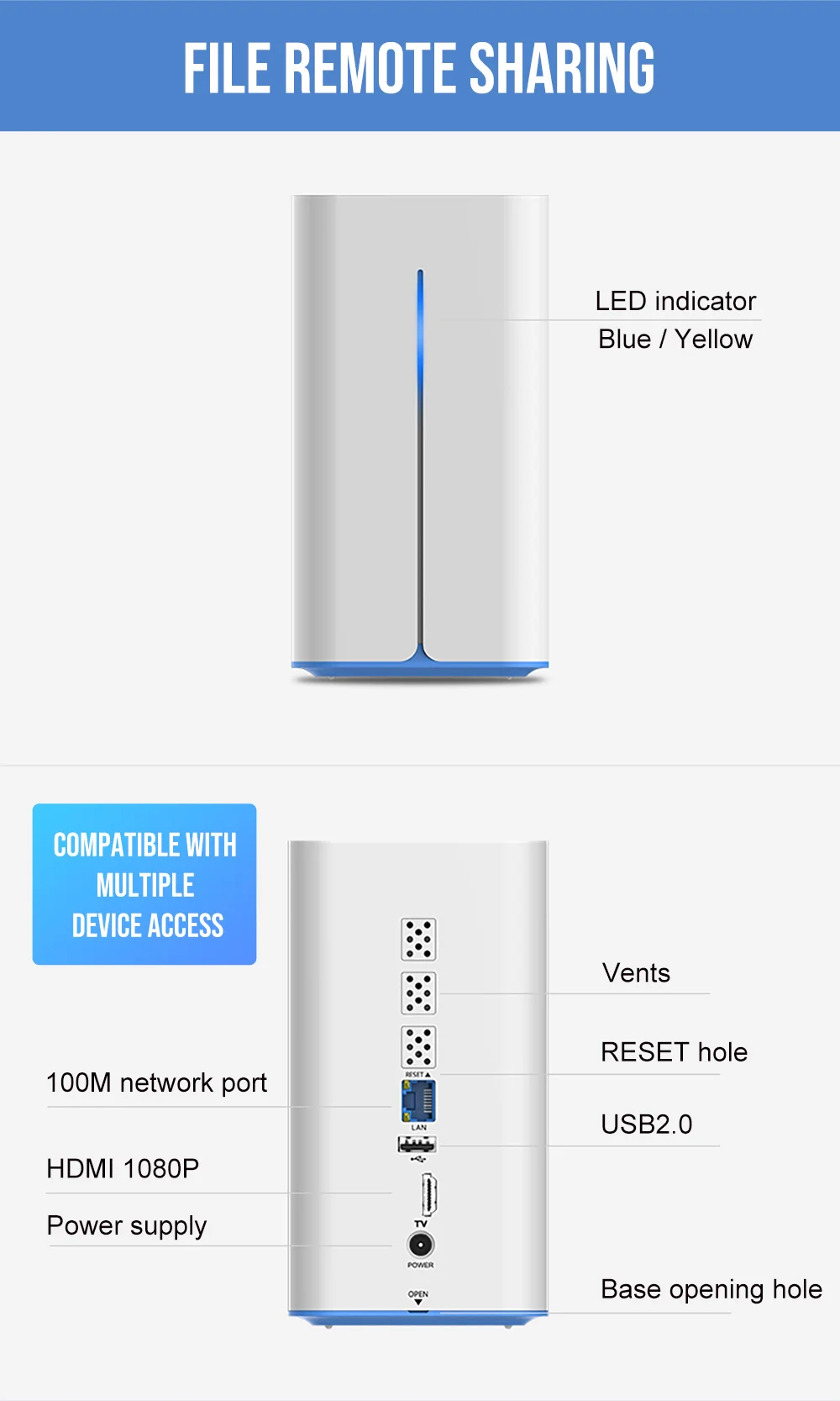 HIKVISON NAS сети-облако хранения мобильного-сеть H90 Смарт USB USB2.0 дистанционной поддержки 2,5 дюймов HDD(не включает Hdd