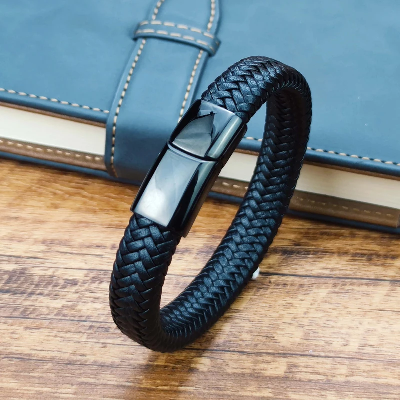 16 Strands Braided Genuine Leather Bracelet Men Jewelry Charms Design Stainless Steel Bracelet For Women Friend Gift bracelet jewelry