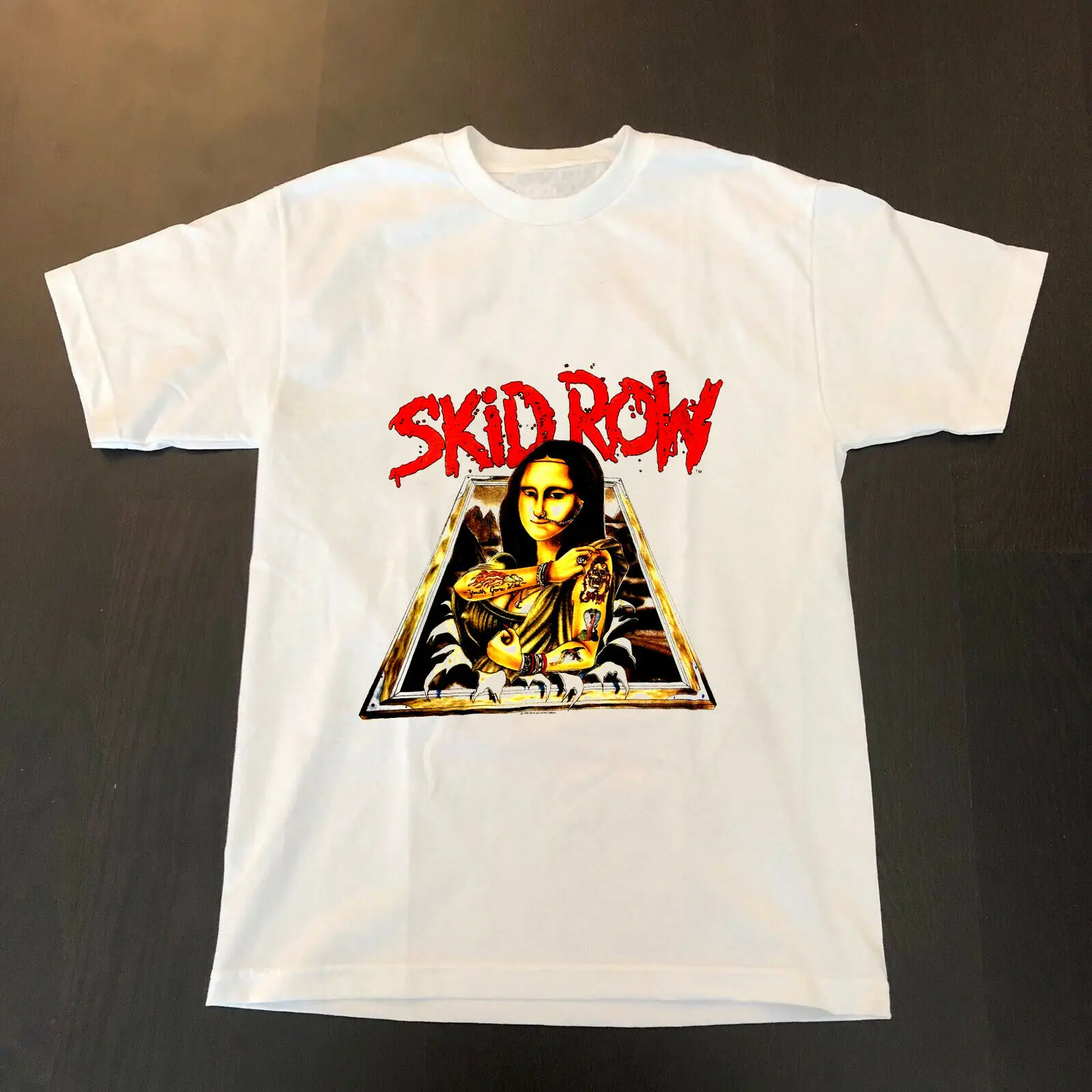 

Skid Row Vintage Mona Lisa 1989 T-Shirt RARE! Youth Gone Wild! Rare Top Cheap 100 % Cotton T Shirts for Boys Top Tee Plus Size