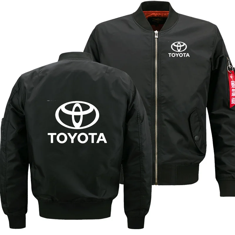Мужская Летающая куртка Wintter, теплая тонкая куртка Fiy Pilot, мужская толстовка с логотипом автомобиля Toyota, мужская куртка в стиле хип-хоп Harajuku - Цвет: Черный