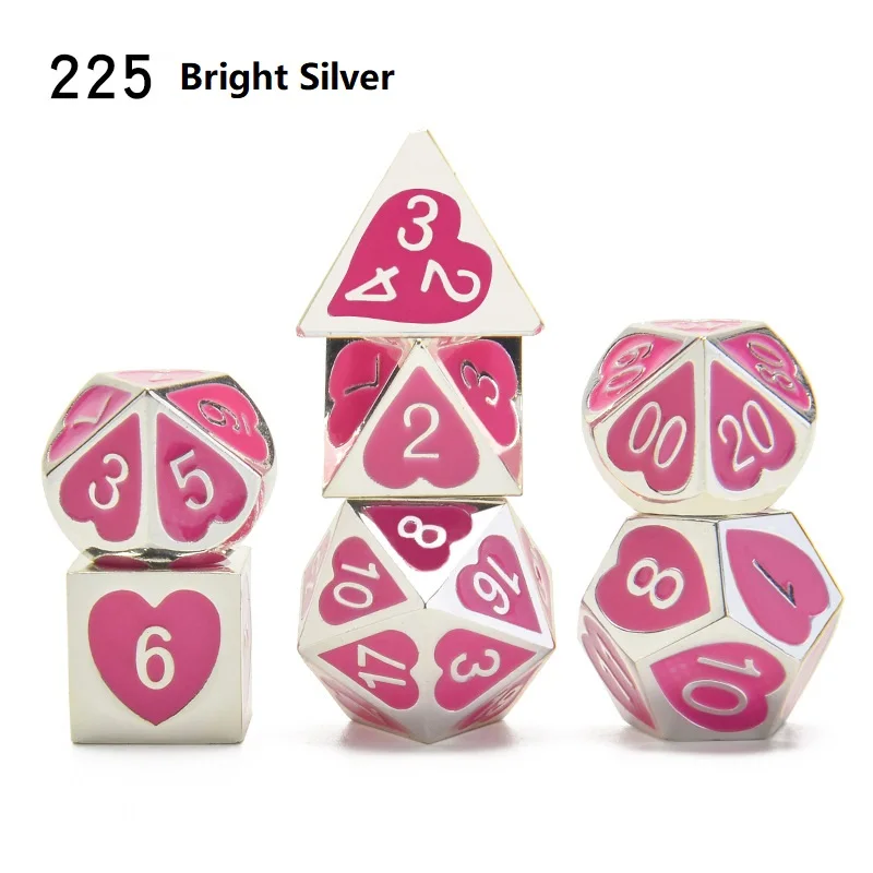dnd dice set dados rpg dobbelstenen dados rol polyhedral dices metal dice d4-d20 7pcs/Set game dice,dice set,acrylic dice