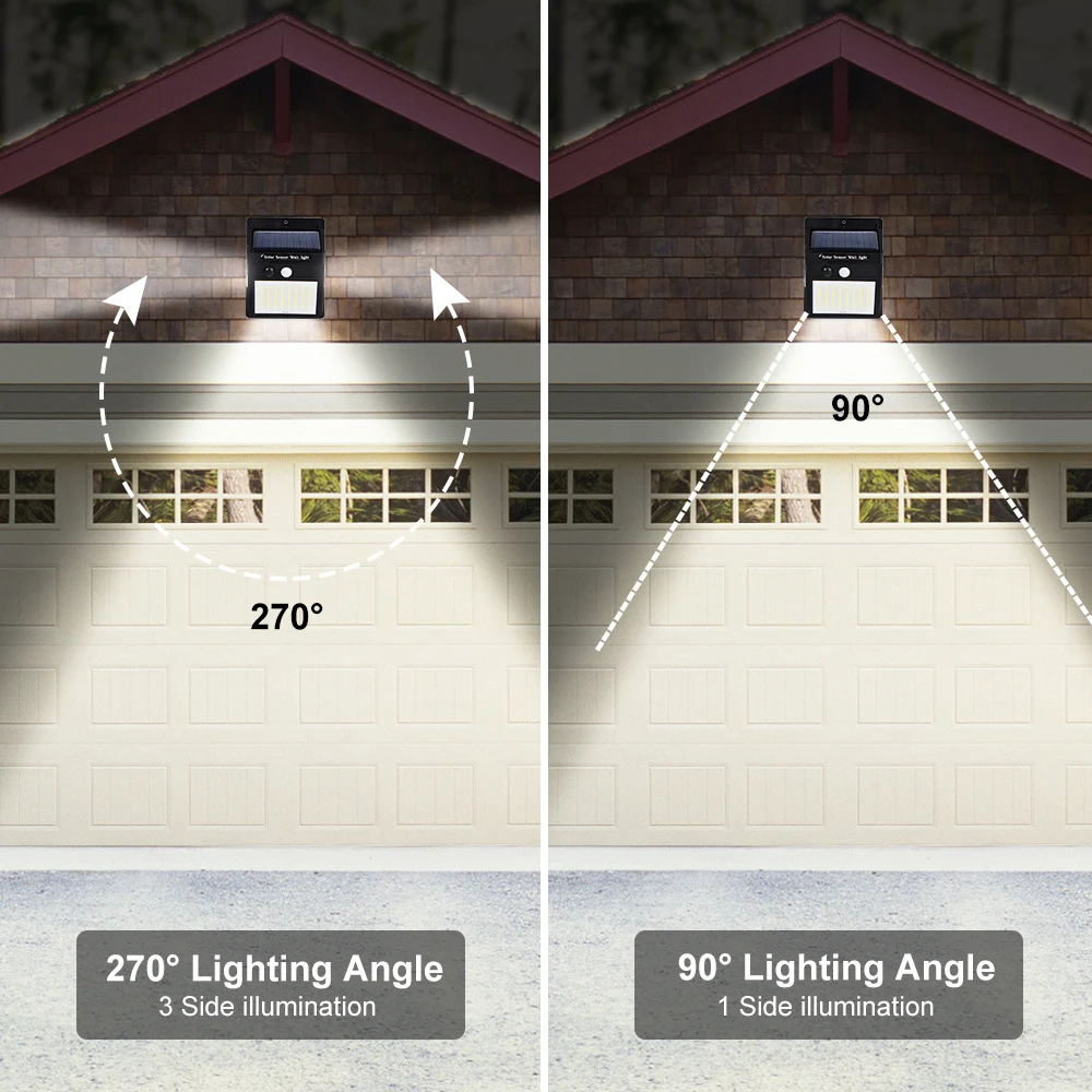 100LED Solar Light Outdoor Solar Lamp PIR Motion Sensor Wall Light Waterproof Solar Powered lights for Garden Decoration