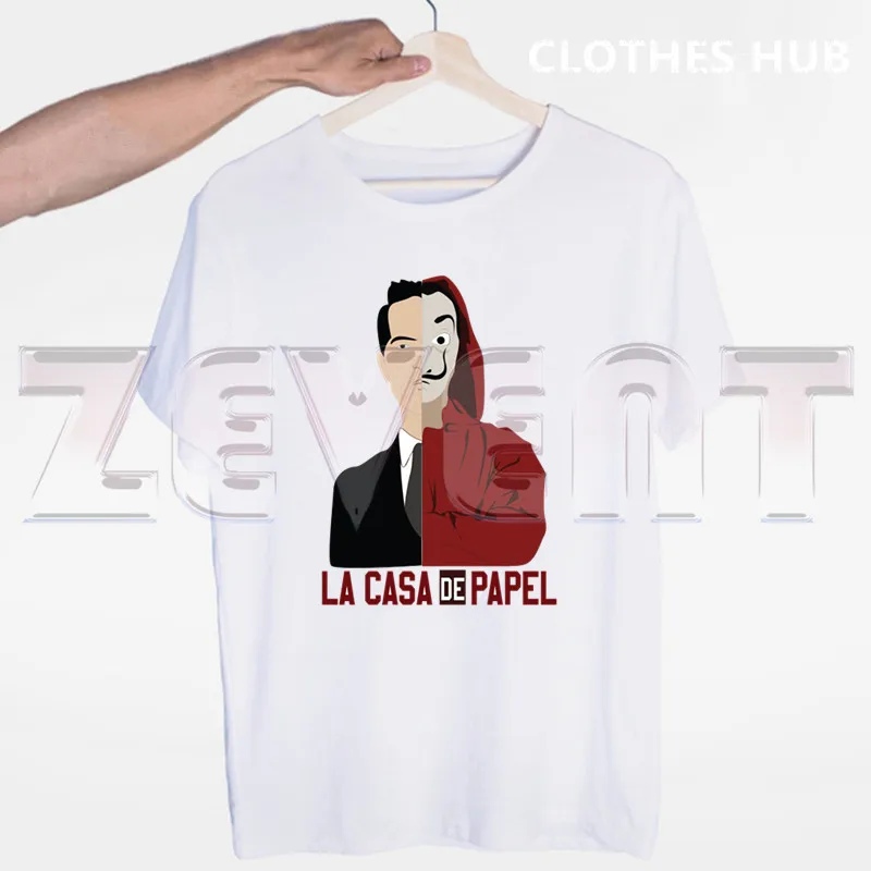 

La Casa De Papel Tshirt Men Funny DesignT Shirt House of Paper Money Heist Tees TV Series Tshirts Men Short Sleeve T-Shirt