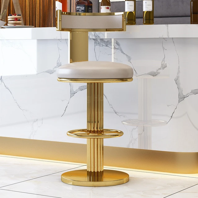 Chaise de bar à dossier de luxe Nordic Light, chaise haute non réglable,  tabouret de bar rond, piste de bar, haute qualité, recommandé - AliExpress