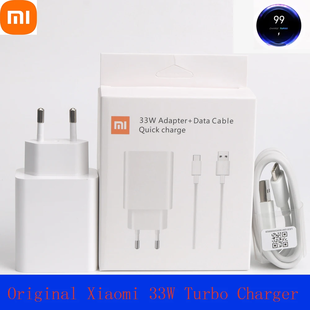 Original Xiaomi 33W Fast Charger Turbo Charge EU QC 4.0 Adapter Redmi