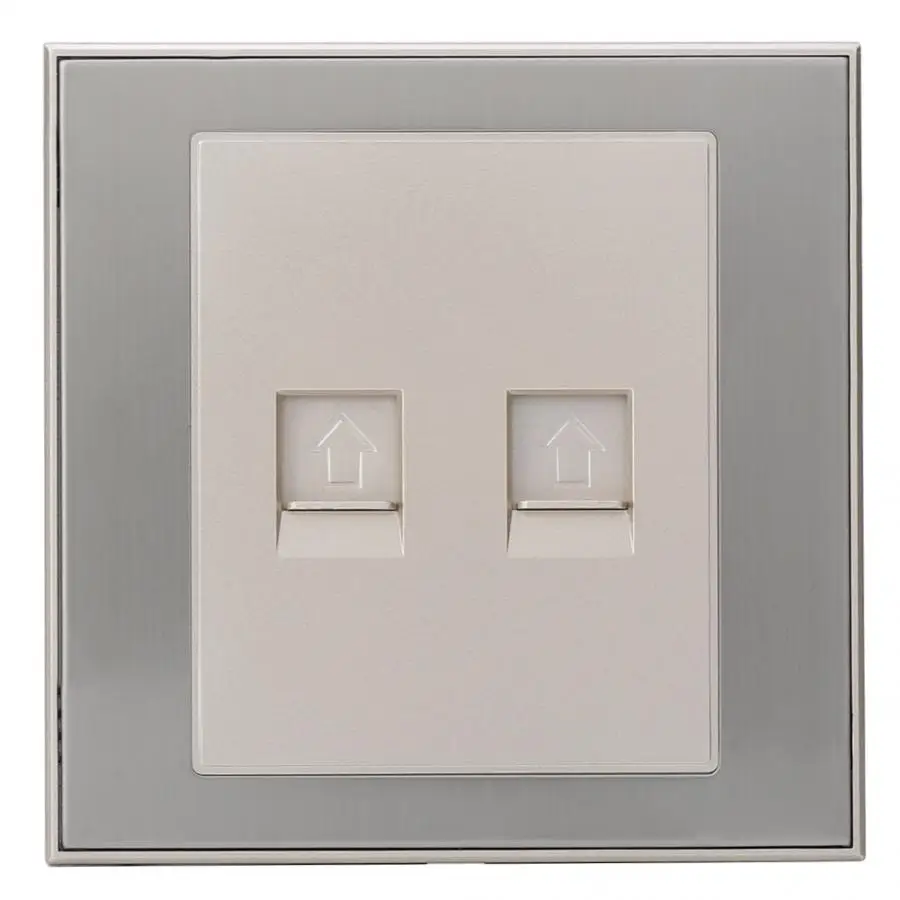 

86 Type 10A Computer Socket Panel Q6 Stainless Steel Wall Telephone Socket RJ45 Cable Interface Outlet