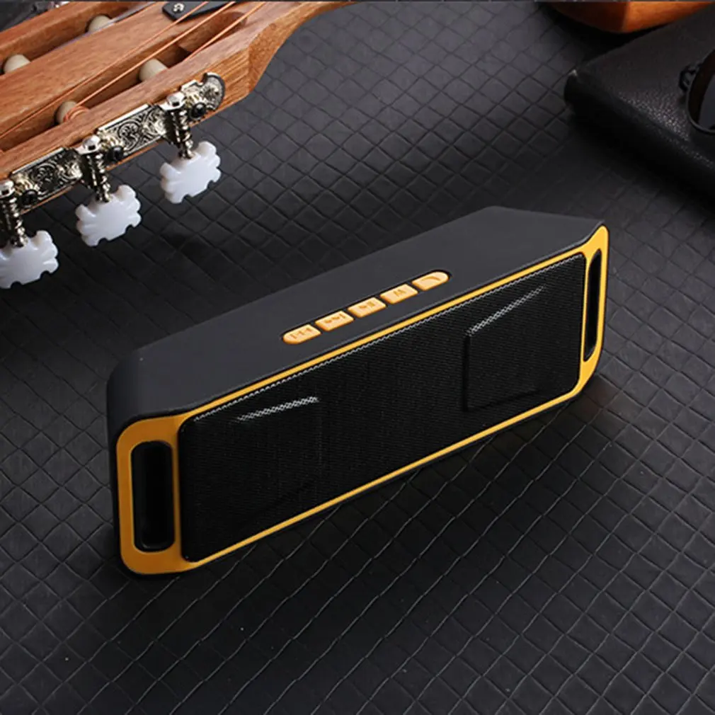 Коричневый Портативный Bluetooth 5,1 динамик стерео сабвуфер колонки динамик s USB mp3 TF fm-радио Встроенный микрофон звукозаменитель SC208 радио бар - Цвет: Коричневый