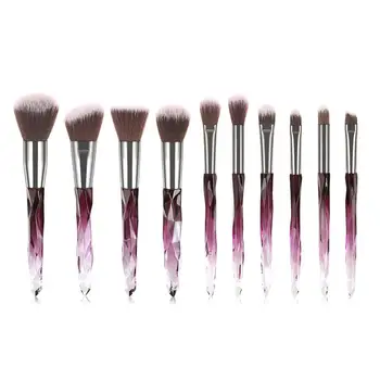 

10pcs/set crystal Makeup Brushes Set Eye Shadow Blending Eyeliner Eyelash Eyebrow Brushes For Makeup New