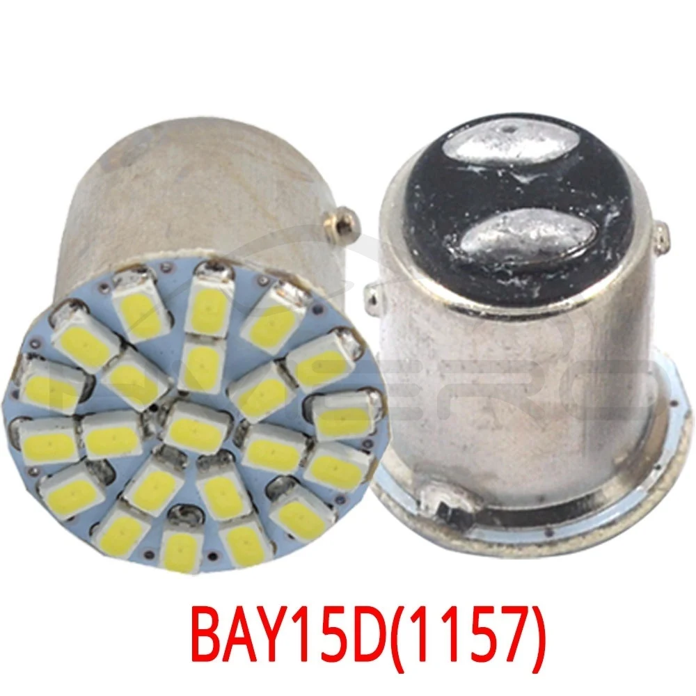 Hviero BAY15D 1157 BA15S 1156 P21W 1206 22SMD White LED Brake Turn Light Auto mobile Wedge Lamp Tail Bulb Backup Lamp Bright DC 12V