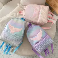 Girls Glitter Mermaid Backpack School Book Shoulder Bag Rucksack For Girls Kids PU Travel Laser Backpacks 1