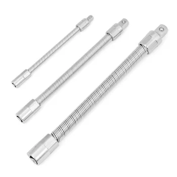 

Flexible Socket Wrench Extension 1/4 3/8 1/2 Inch Aluminum Alloy 3pcs set