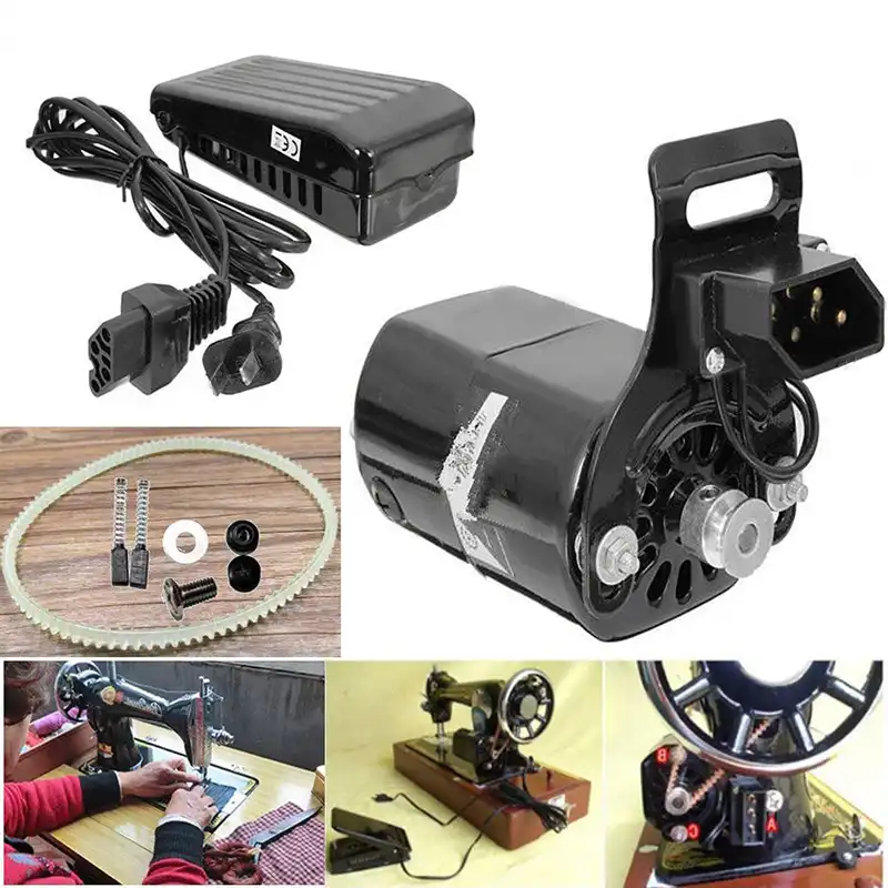0.9A 220V 180W 10000RPM Home Sewing Machine Black Motor With Foot Control Pedal
