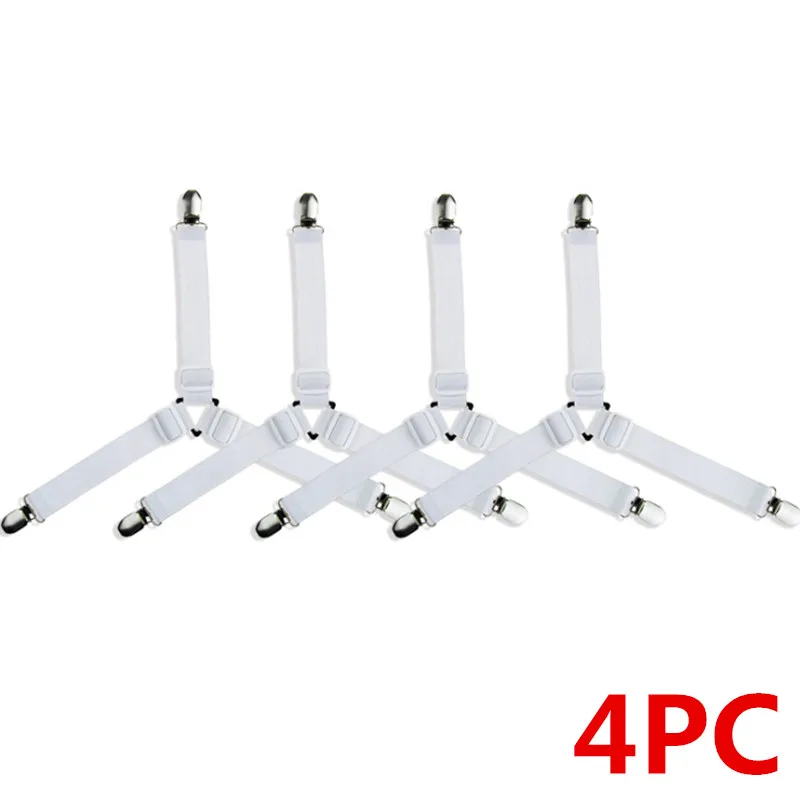 4Pcs/Set Adjustable Elastic Bed Sheet Sofa Holder Tablecloth Curtain Triangle Bed Sheet Clip Household Organizing Gadgets