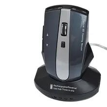 MZ-011 Mini 2,4G Беспроводная перезаряжаемая оптическая мышь с 3 портами USB HUB 2,0 для ПК ноутбука рабочего стола