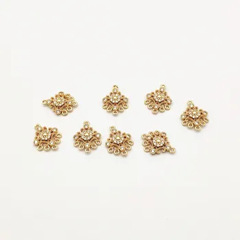 

New arrival! 19x14mm 50PCS Cubic Zirconia Flower shape Connector for Hand Made Earrings DIY parts,Jewelry Findings & Component