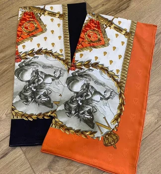 

2020 Fashion Bee Pattern Jacquard 100% Silk Twill Scarves Headscarf Shawl Hijab Wraps Luxury Clothing Accessories 90*90cm