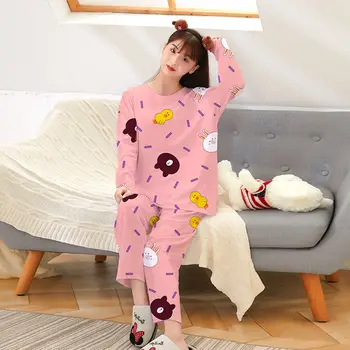 

2020 New pyjamas women's autumn and winter long-sleeved set home clothes women's pajamas wear.