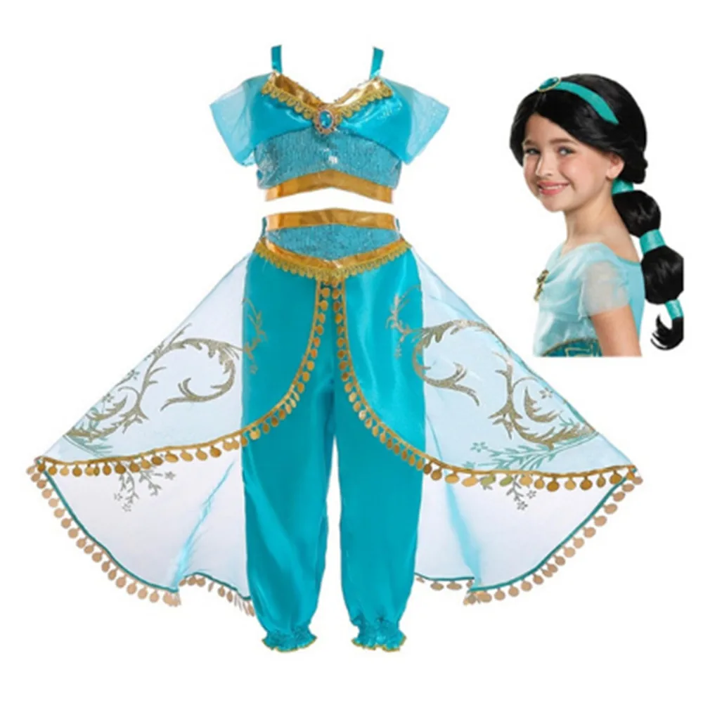 Frozen Elsa Party Fancy Dress blue costume fancy dress Cosplay girls ADD a WIG