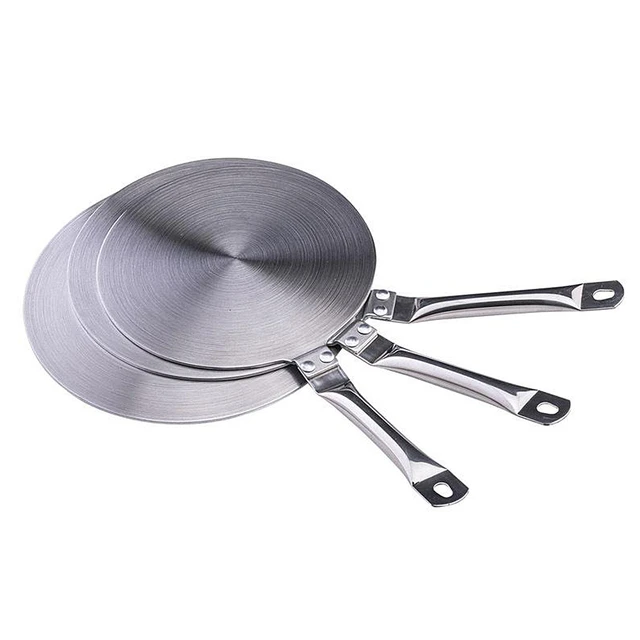 Convertisseur d'adaptateur de plaque de cuisson à induction en acier  inoxydable avec poignée, cuisinière domestique - AliExpress