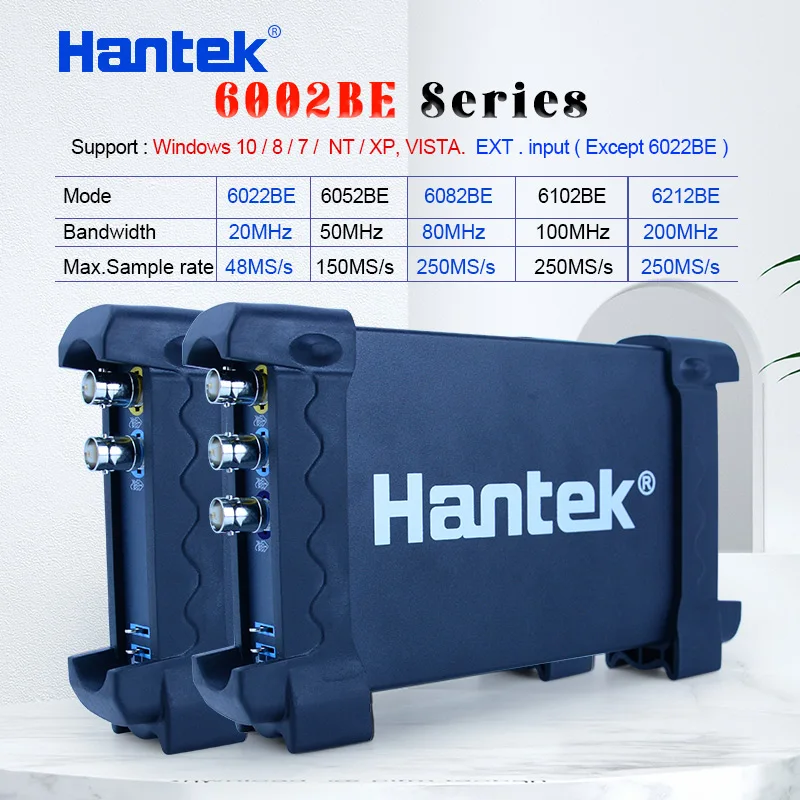 

Hantek Digital Oscilloscope 2CH 6022BE Laptop PC USB 2.0 Storage Virtual Oscilloscope 20Mhz Handheld Portable Osciloscopio