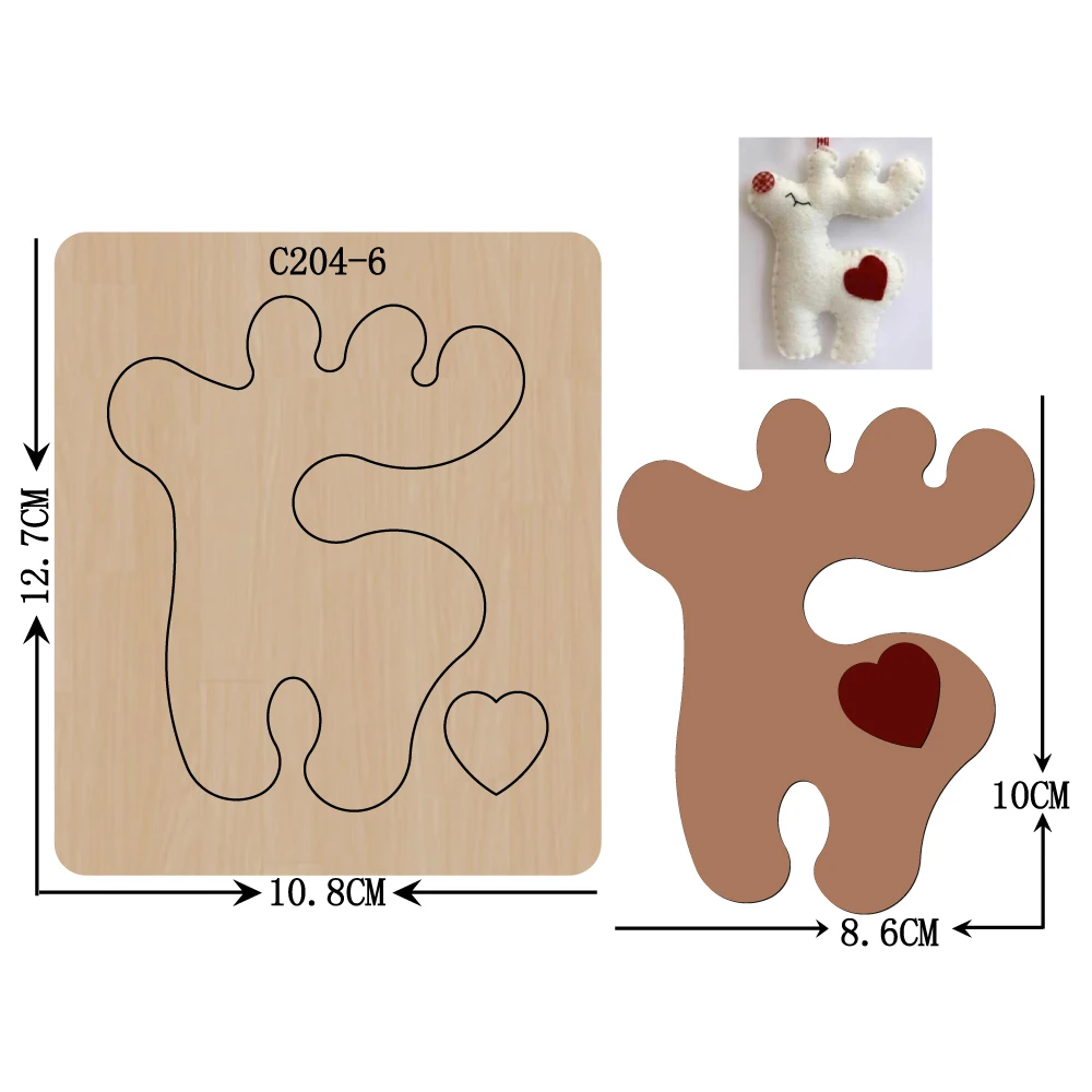 Рождественский олень деревянные штампы Скрапбукинг C204-6 режущие штампы подходят для обычных высечных машин на рынке