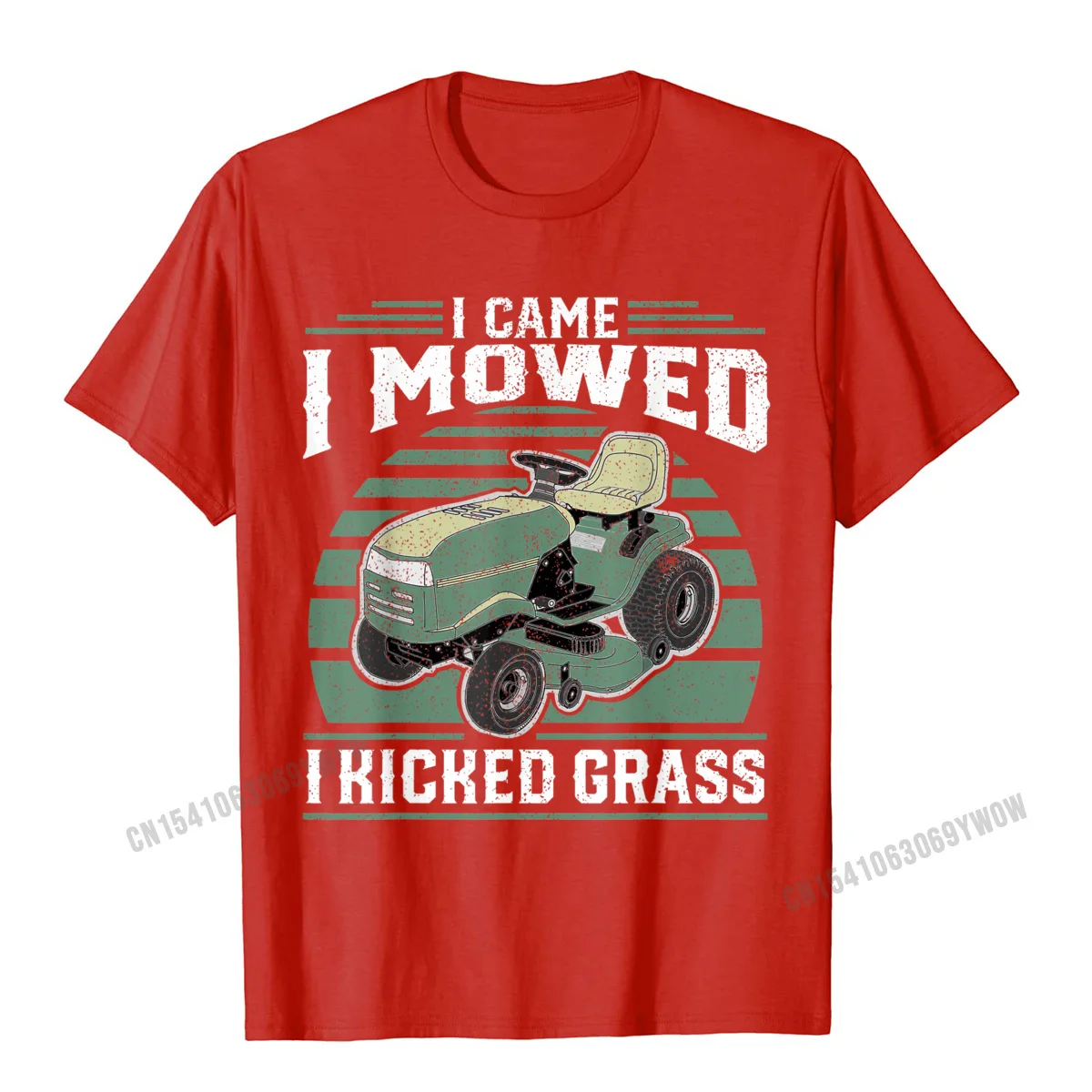 Fashionable Pure Cotton T Shirt for Men Short Sleeve Cool Tops Shirt Hot Sale Summer Fall Crewneck Tee Shirt Casual I Came I Mowed I Kicked Grass Riding Mower Mowing Dad Gift T-Shirt__85 red