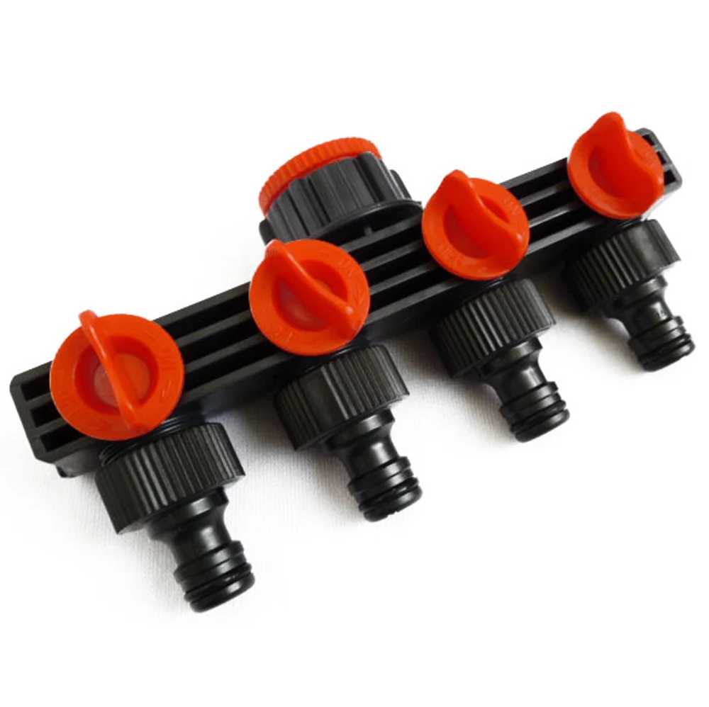 

4 Ways Garden Hose Pipe Splitter Plastics Drip Irrigation Watering Tool Agricultural Tap Connectors