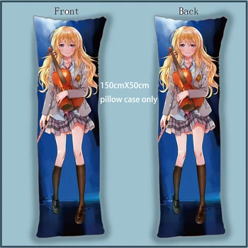 

Anime Dakimakura Body Pillow Case Your Lie In April Miyazono Kaori otaku cover Home Decoration Pillowcases Printed long