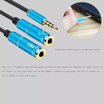30pcs 3.5mm Stereo Audio Cable Male To 2 Female Headset Mic TRRS Y Splitter Cable Adapter Mobile Phone Adapters & Converters 1